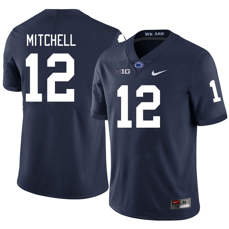 Men #12 Jon Mitchell Penn State Nittany Lions College Football Jerseys Stitched-Navy